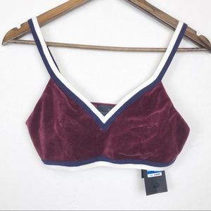 NWT Fenty X Puma Burgundy Velour V-Neck Crop Top